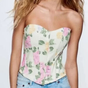 NWT Zara Floral Corset Top